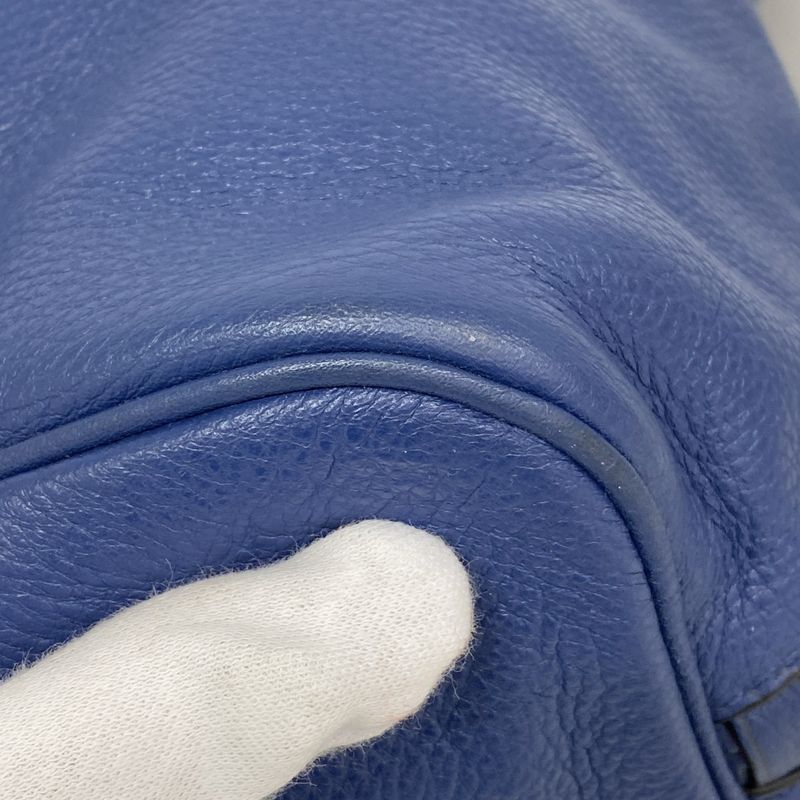 Prada Handbag Leather Blue Silver 2-Way Bag