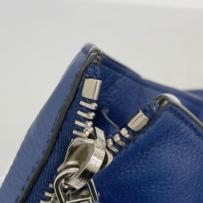 Prada Handbag Leather Blue Silver 2-Way Bag