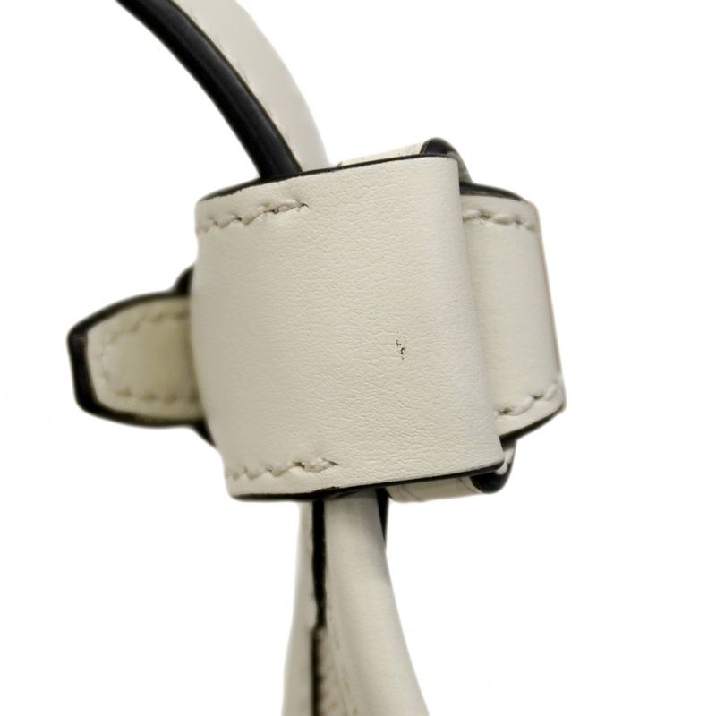 Prada Handbag Canvas Beige White Gold 2-Way Bag