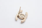 Chanel CC Logo Gold Glitter Earrings Metal — view 6