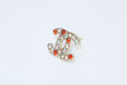 Chanel CC Logo Earrings 04 Color Stone Metal Gold Plated Multicolor — view 2