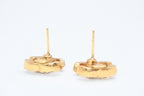 Chanel CC Logo Earrings 01 Rhinestone Metal Gold Clear — view 4
