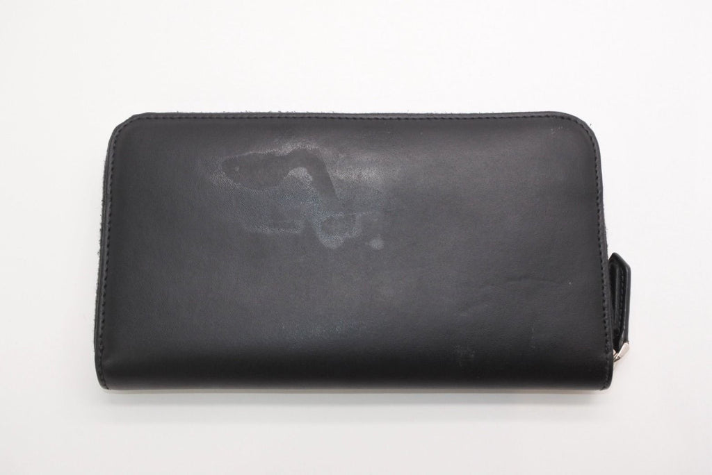 Fendi FF Logo Round Zip Wallet Leather Black Brown Silver — view 2