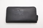 Fendi FF Logo Round Zip Wallet Leather Black Brown Silver — view 2