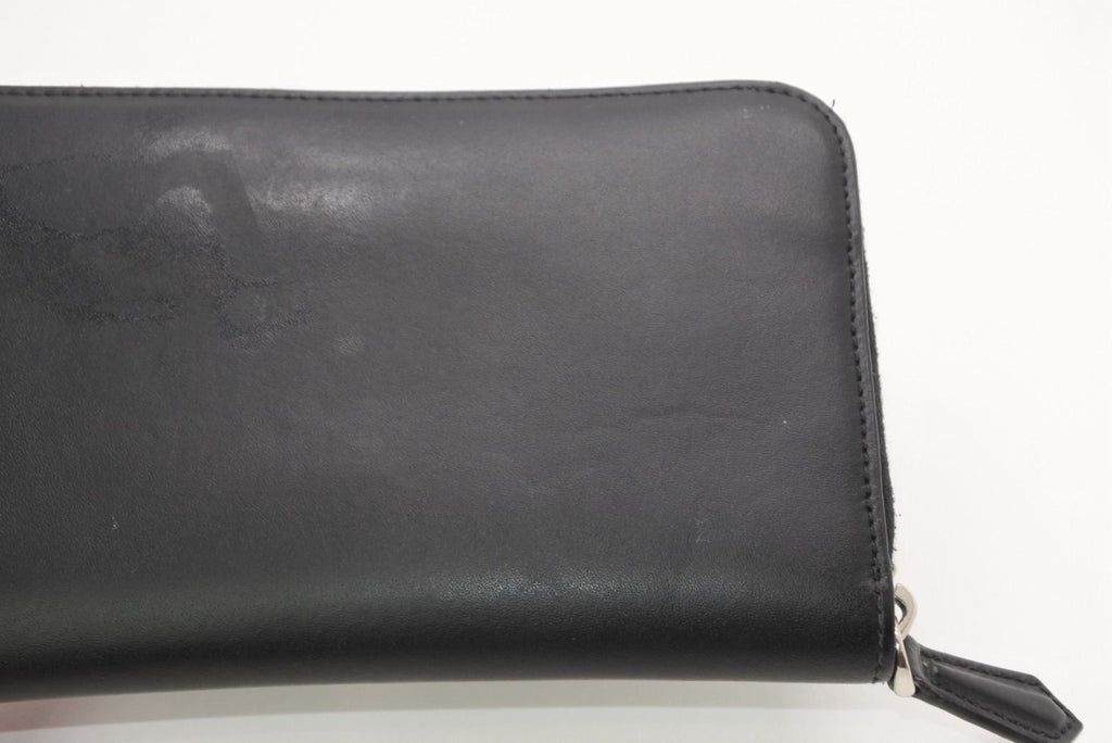 Fendi FF Logo Round Zip Wallet Leather Black Brown Silver — view 8