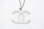 Chanel CC Logo Necklace 01 Rhinestone Metal — view 2
