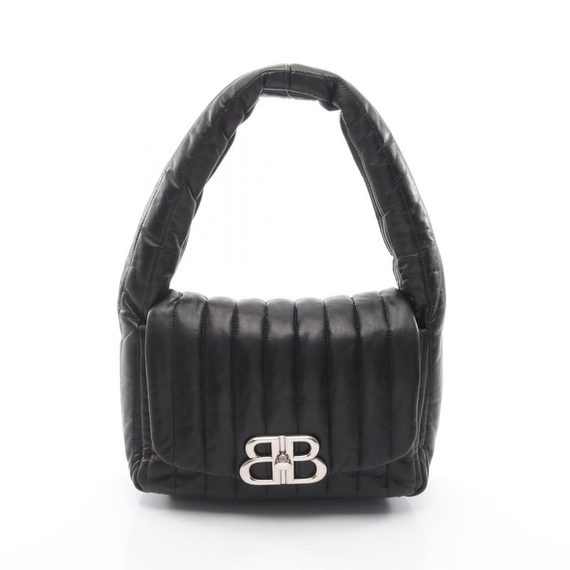 Balenciaga Shoulder Bag Monaco Black Leather Small