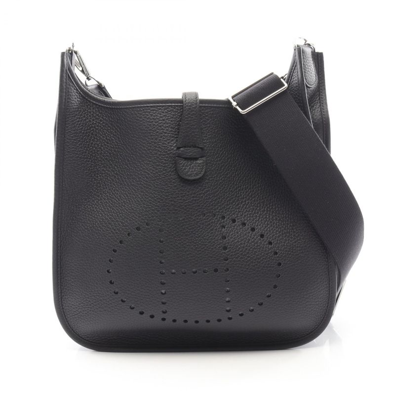 Hermes Shoulder Bag Evelyne 3 Trois PM Canvas Leather Canvas Navy