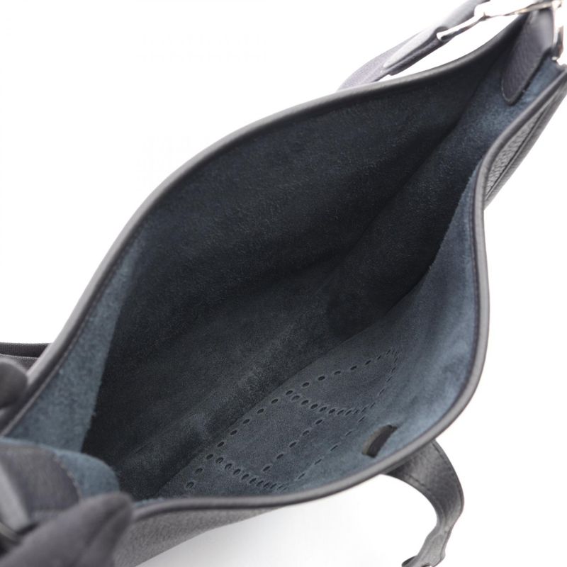 Hermes Shoulder Bag Evelyne 3 Trois PM Canvas Leather Canvas Navy