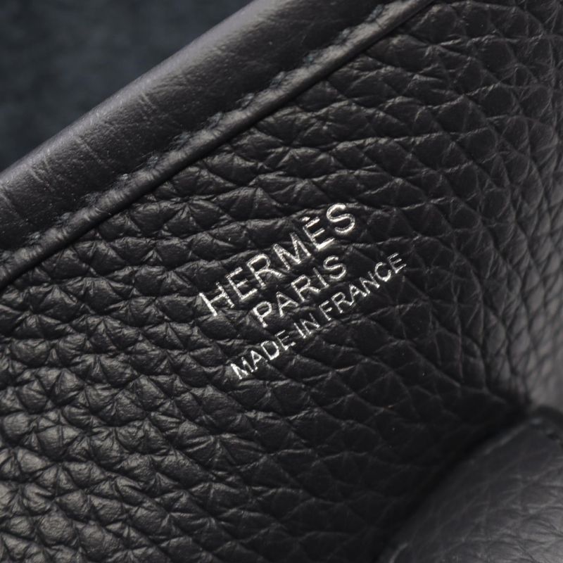 Hermes Shoulder Bag Evelyne 3 Trois PM Canvas Leather Canvas Navy