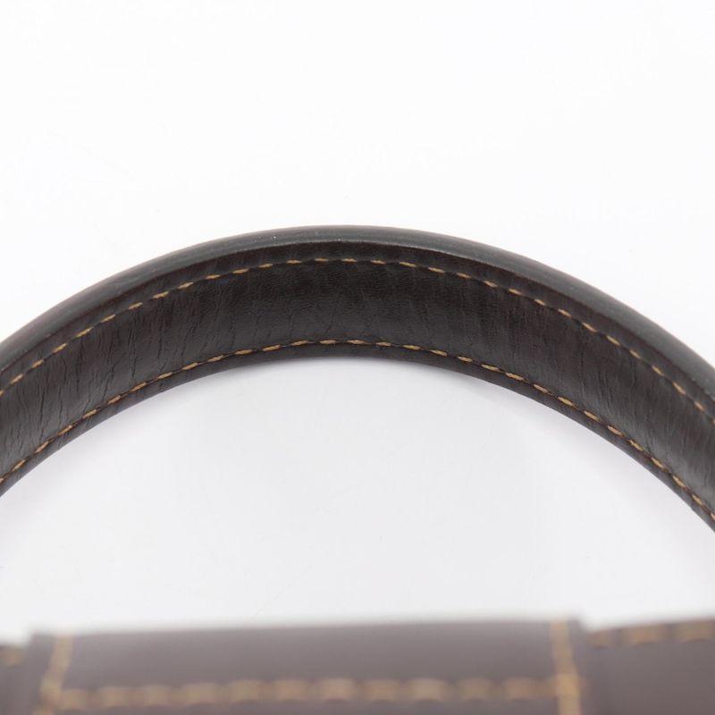 Fendi Handbag Zucca Black Brown Canvas Leather Vanity Bag