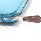 Hermes Round Wallet Azap Compact Silk in Blue Zanzibar Leather Blue-zanzibar
