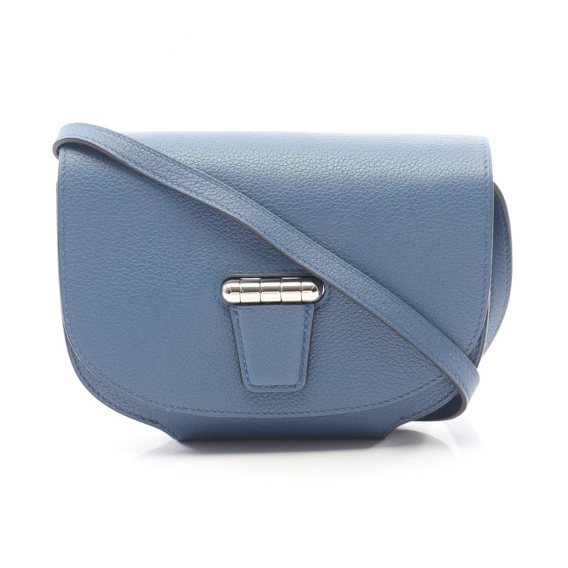 Hermes Shoulder Bag Mini Convoy le Boule de Galice Leather Blue De Galice