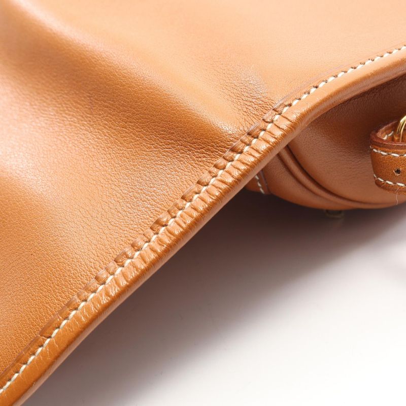 Hermes Shoulder Bag Bardo Golf Mini Gold Leather Brown