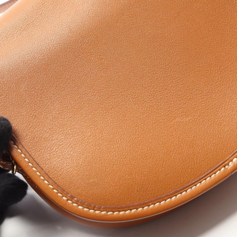 Hermes Shoulder Bag Bardo Golf Mini Gold Leather Brown