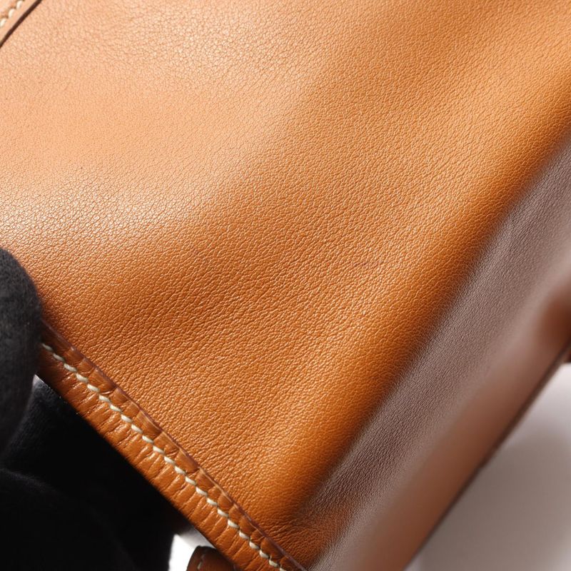 Hermes Shoulder Bag Bardo Golf Mini Gold Leather Brown