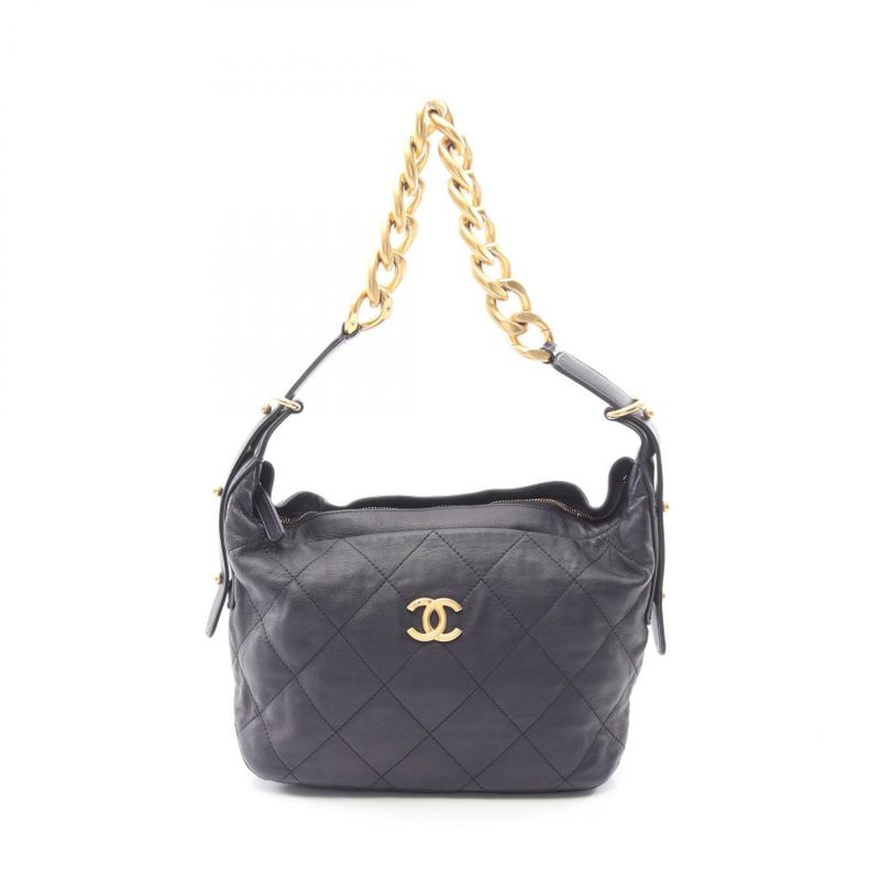 Chanel Shoulder Bag Quilted Navy Lambskin