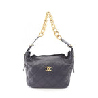 Chanel Shoulder Bag Quilted Navy Lambskin