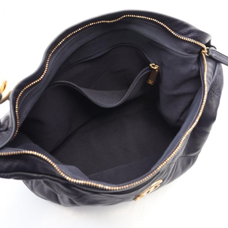 Chanel Shoulder Bag Quilted Navy Lambskin