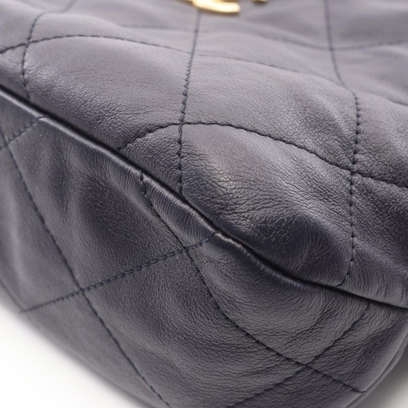 Chanel Shoulder Bag Quilted Navy Lambskin