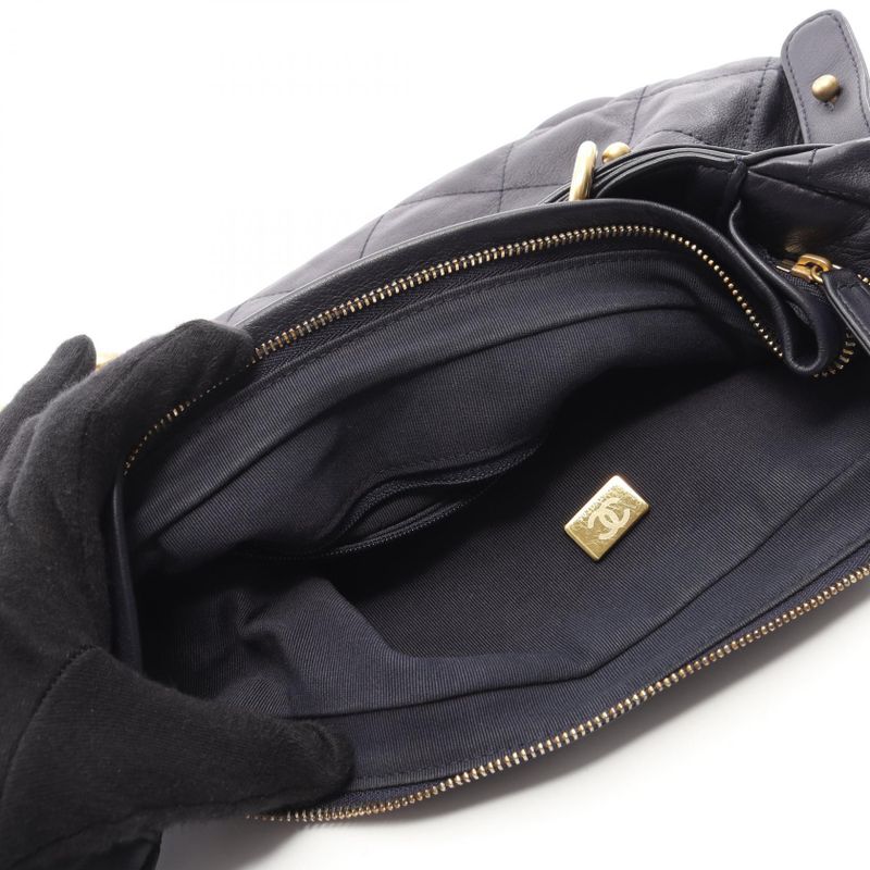 Chanel Shoulder Bag Quilted Navy Lambskin
