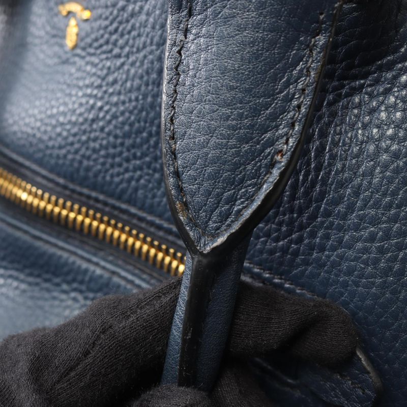 Prada Tote Vitello Daino Navy Leather