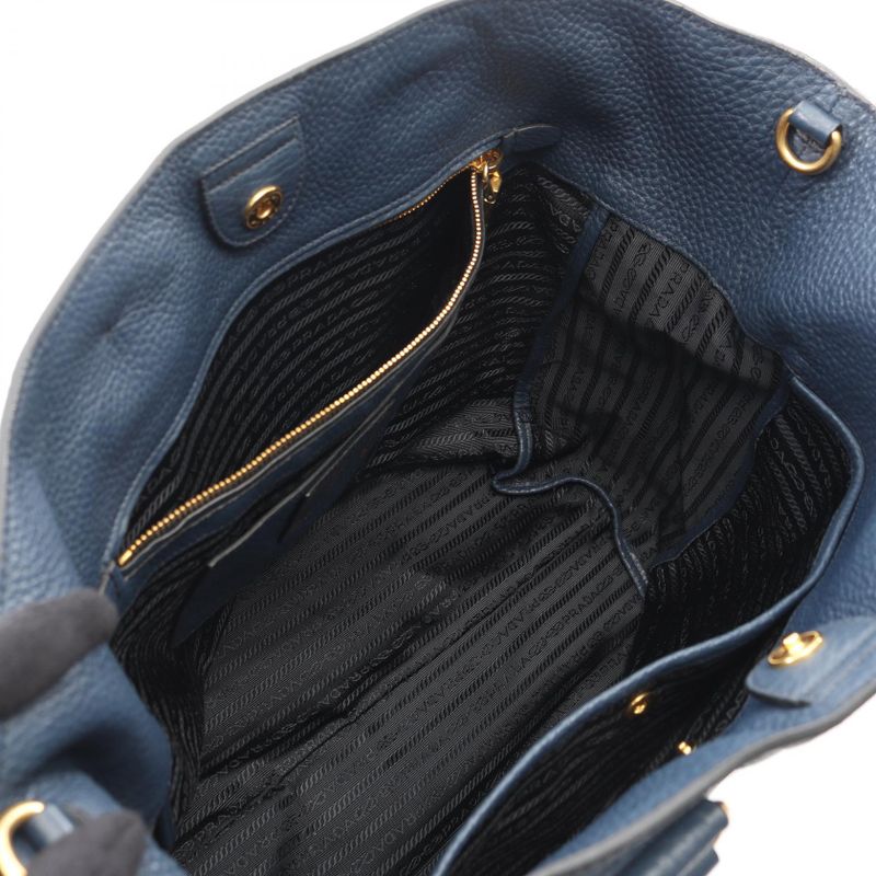 Prada Tote Vitello Daino Navy Leather