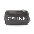 Celine Shoulder Bag Triomphe Black Canvas