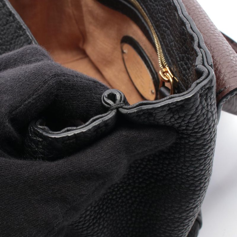 Fendi Handbag Selleria Mini Linda Black Brown Leather