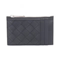 Bottega Veneta Coin Case Intrecciato Black Leather