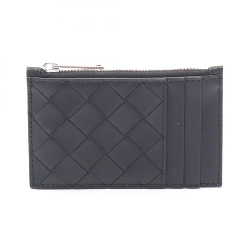 Bottega Veneta Coin Case Intrecciato Black Leather