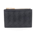 Bottega Veneta Coin Case Intrecciato Black Leather