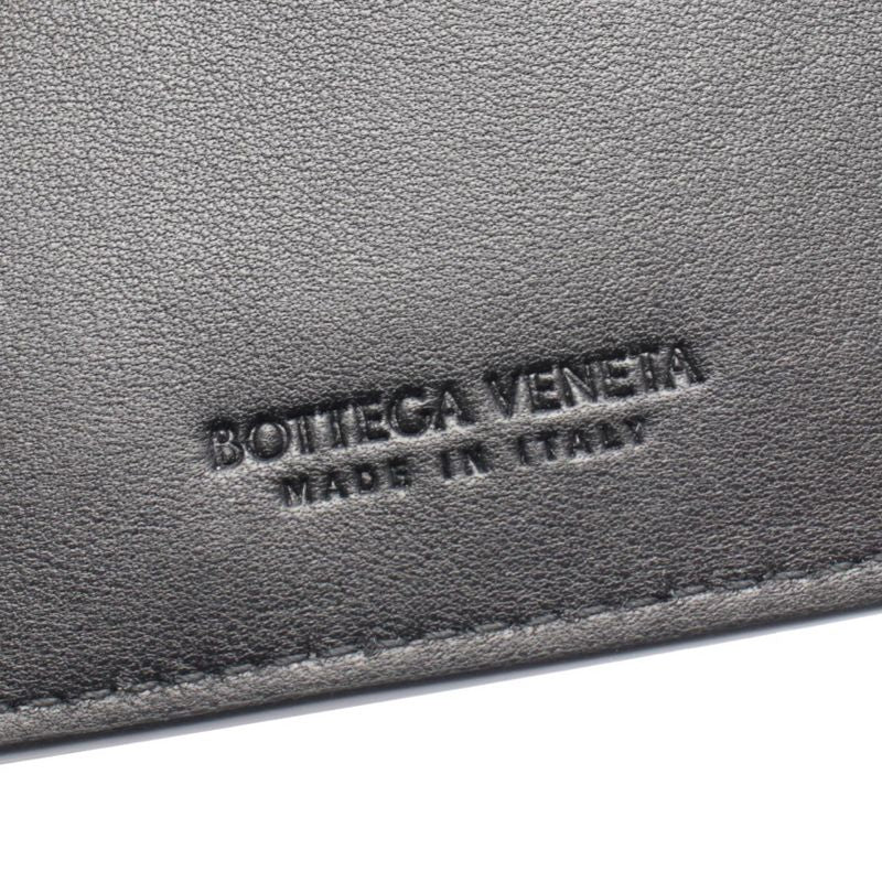 Bottega Veneta Coin Case Intrecciato Black Leather