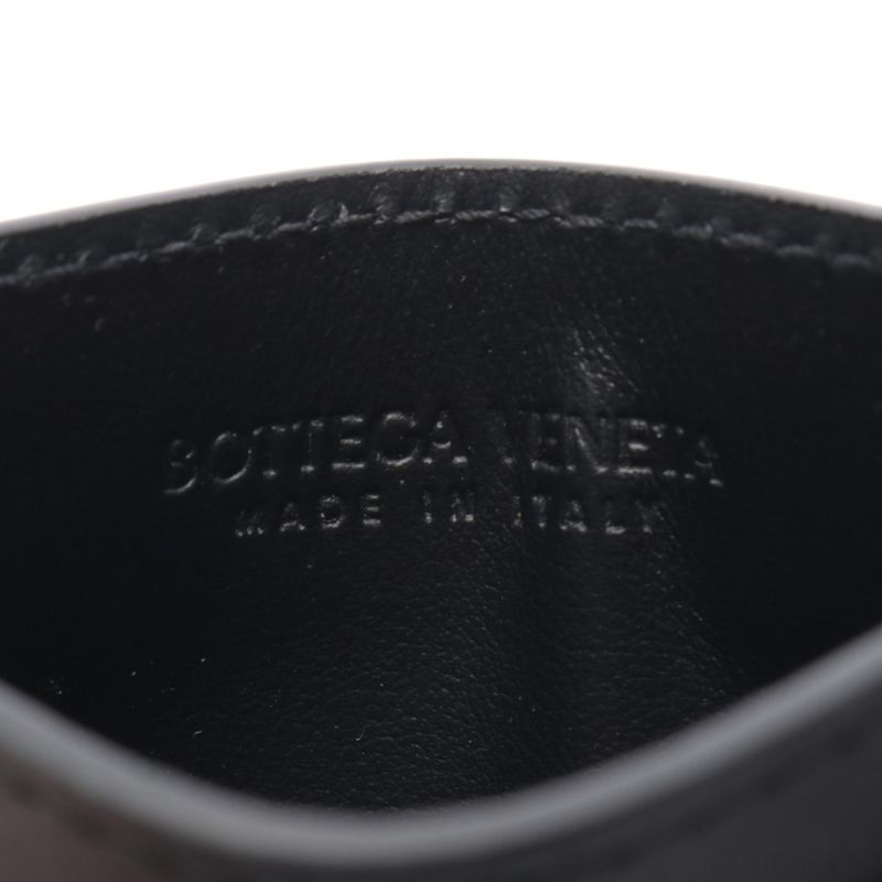 Bottega Veneta Card Case Intrecciato Black Leather