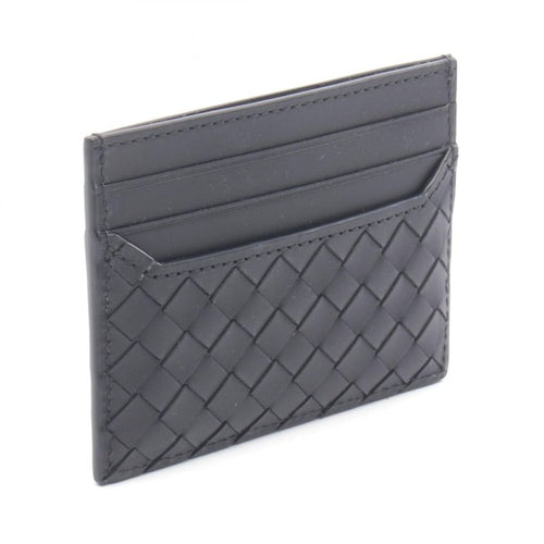 Bottega Veneta Card Case Intrecciato Black Leather
