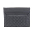 Bottega Veneta Card Case Intrecciato Black Leather