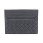 Bottega Veneta Card Case Intrecciato Black Leather