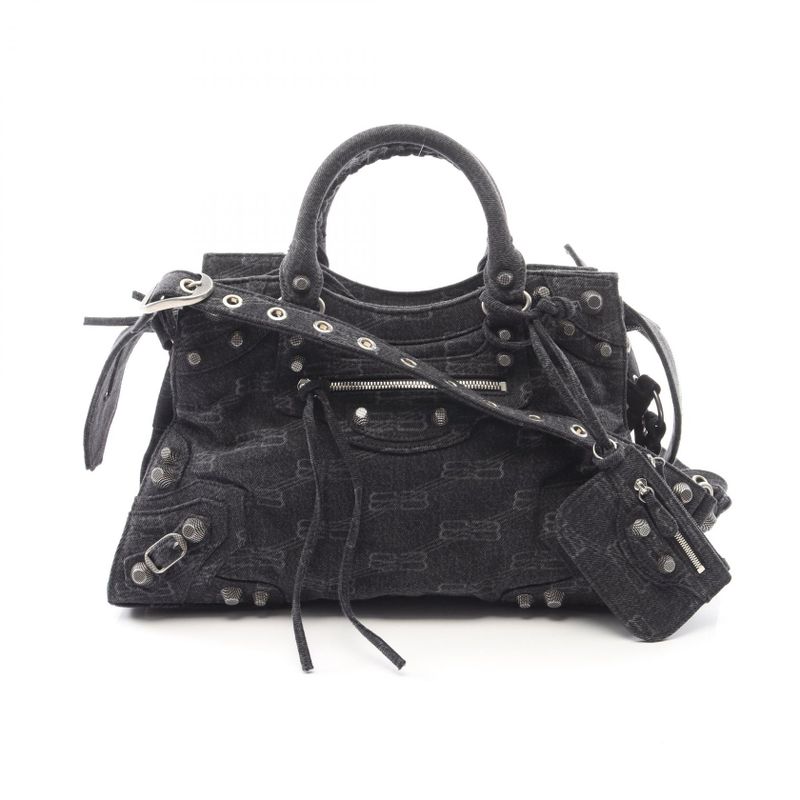 Balenciaga Handbag Neo Cagole City Black Denim