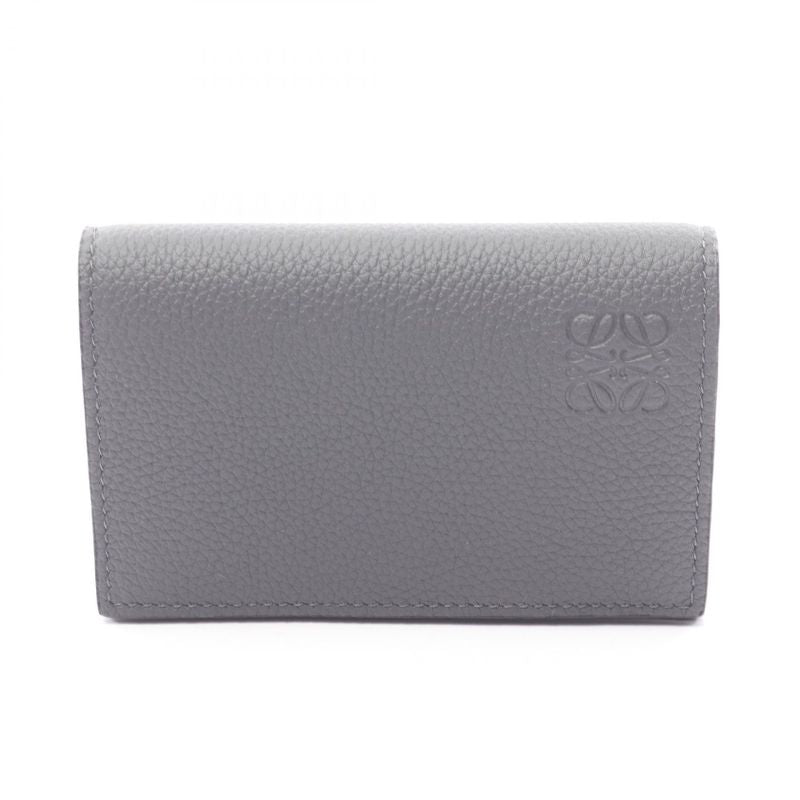 Loewe Card Case Business Holder Gray Leather