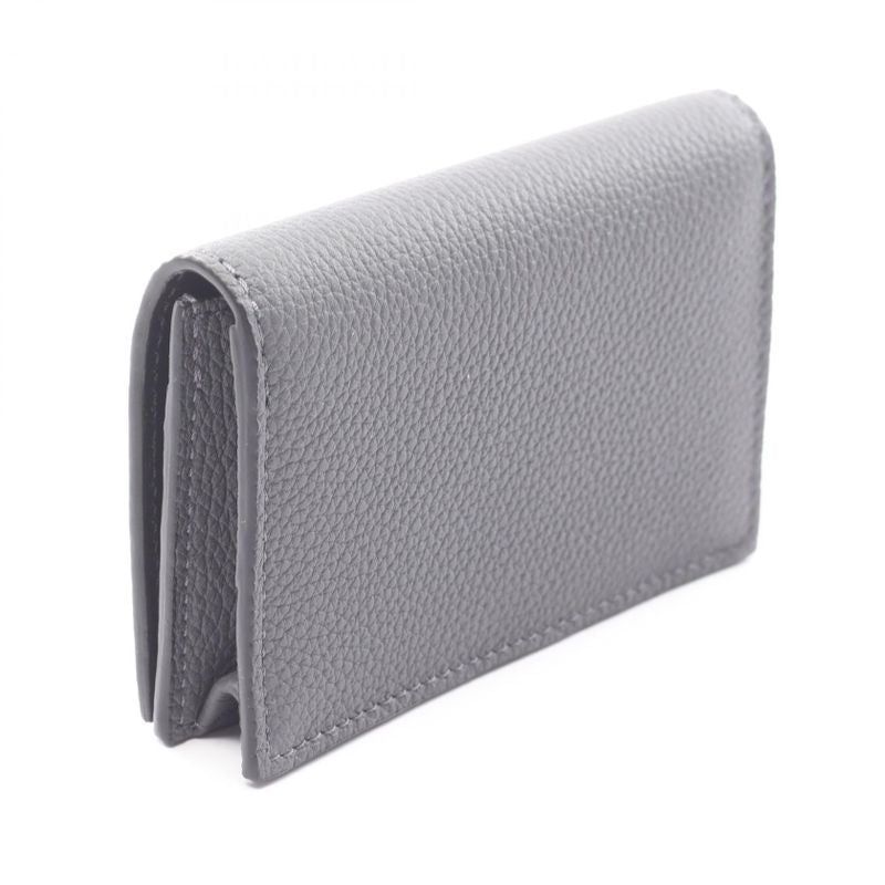 Loewe Card Case Business Holder Gray Leather