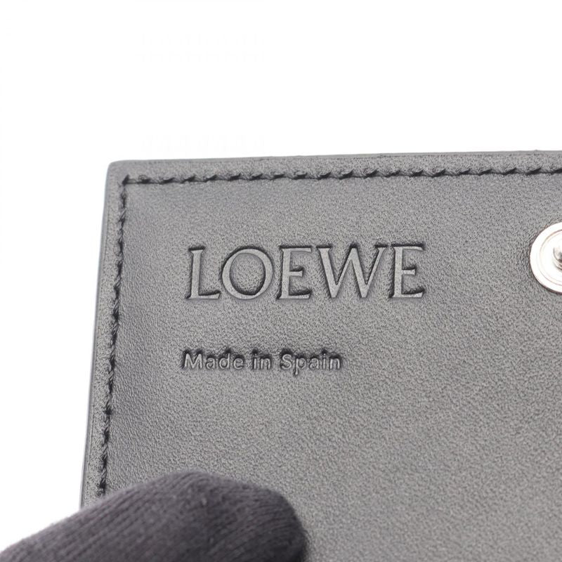 Loewe Card Case Business Holder Gray Leather
