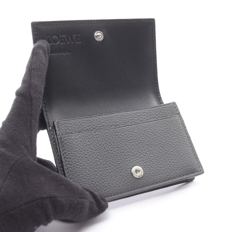 Loewe Card Case Business Holder Gray Leather