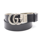 Gucci Belt Double GG Supreme Beige Black Leather