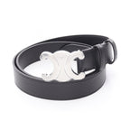 Celine Belt Triomphe Large Black Leather