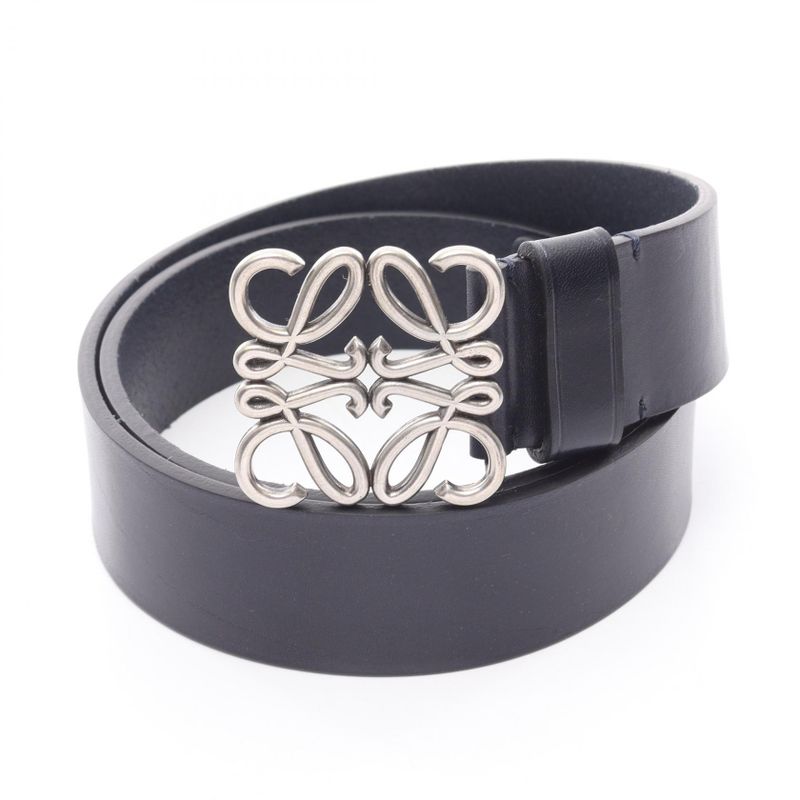 Loewe Belt Chunky Anagram Dark Navy Leather