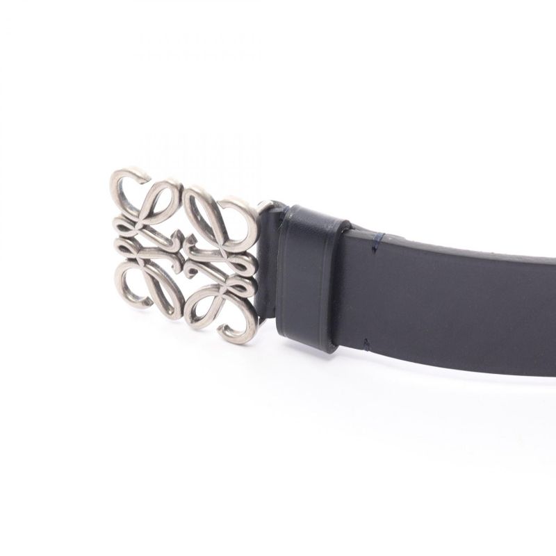 Loewe Belt Chunky Anagram Dark Navy Leather