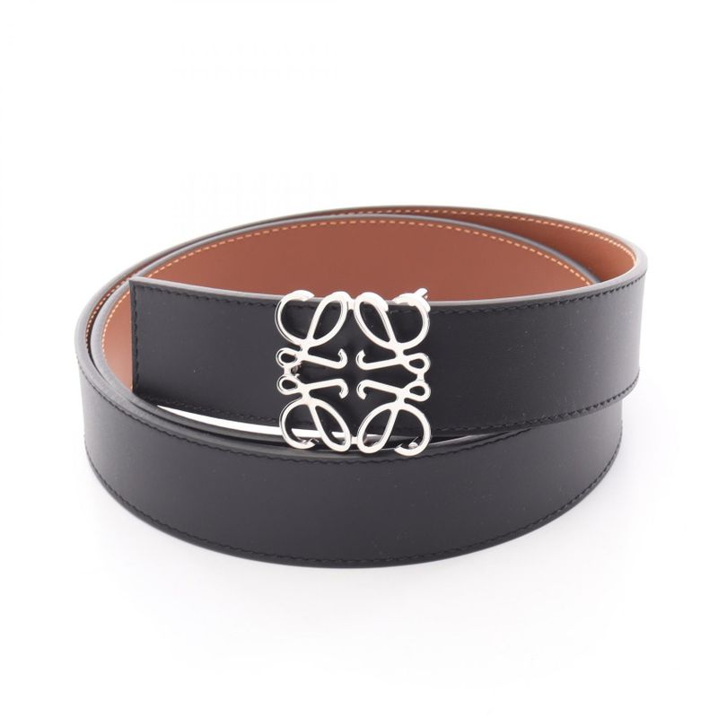 Loewe Belt Anagram Reversible Black Tan Leather