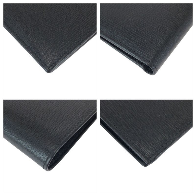 Gucci Black Silver Leather 034 Fold Wallet Compact