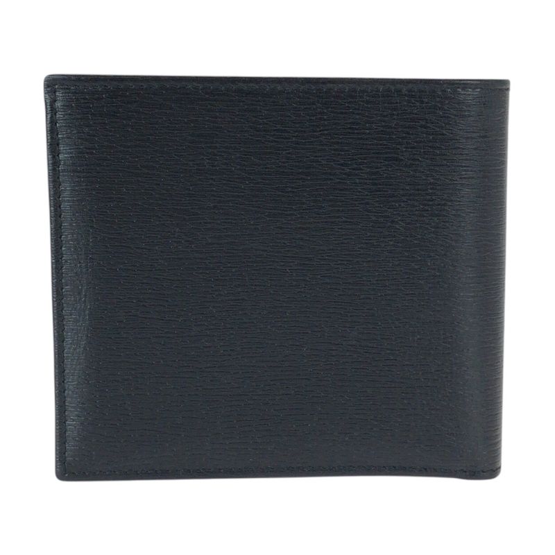 Gucci Black Silver Leather 034 Fold Wallet Compact