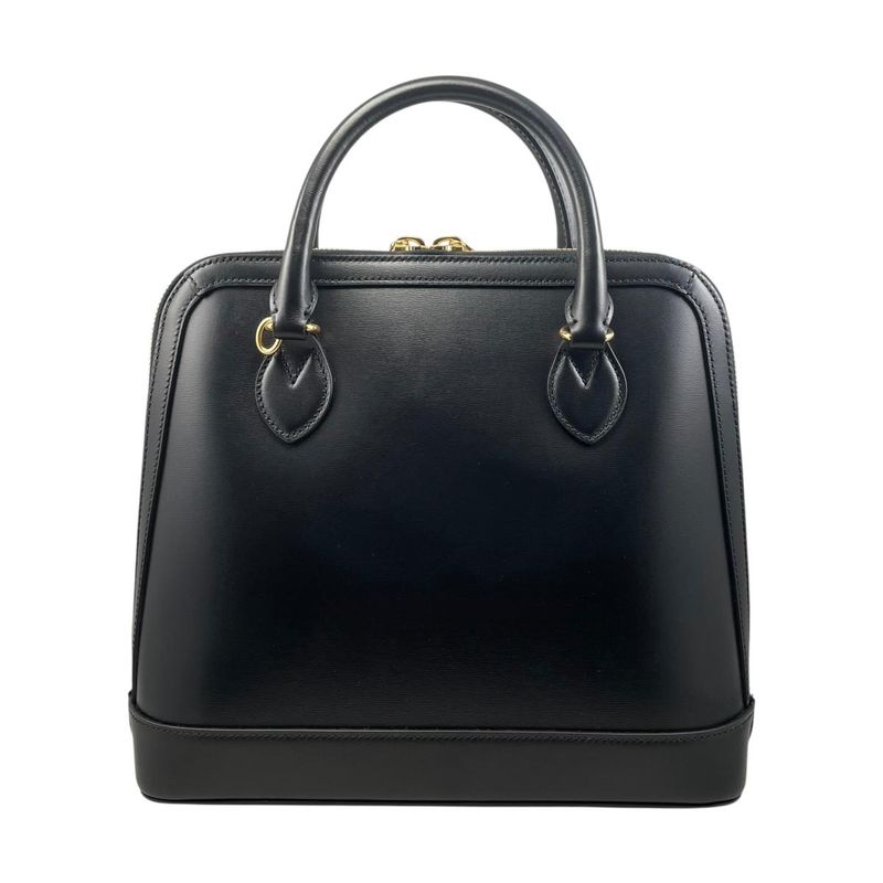 Gucci Shoulder Bag Horsebit Leather Black Gold